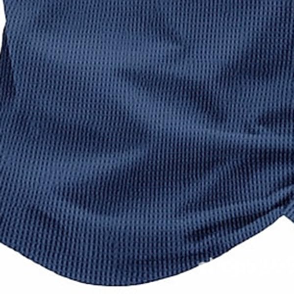 Men's Long Sleeve Waffle Polo Shirt Quarter