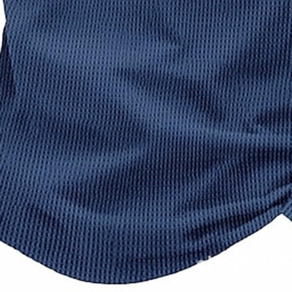 Men's Long Sleeve Waffle Polo Shirt Quarter