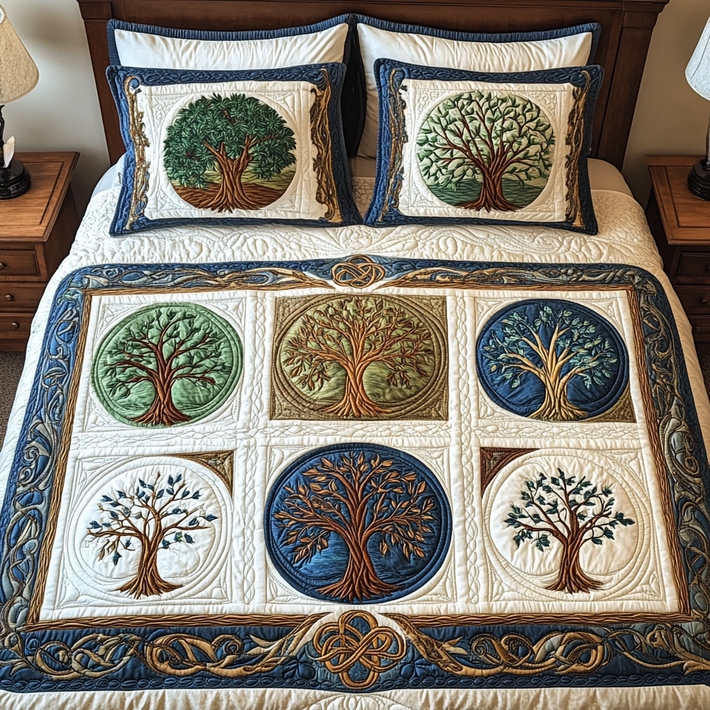 Tree Of Life 3-Piece Quilted Bedding Set NCU0VT71