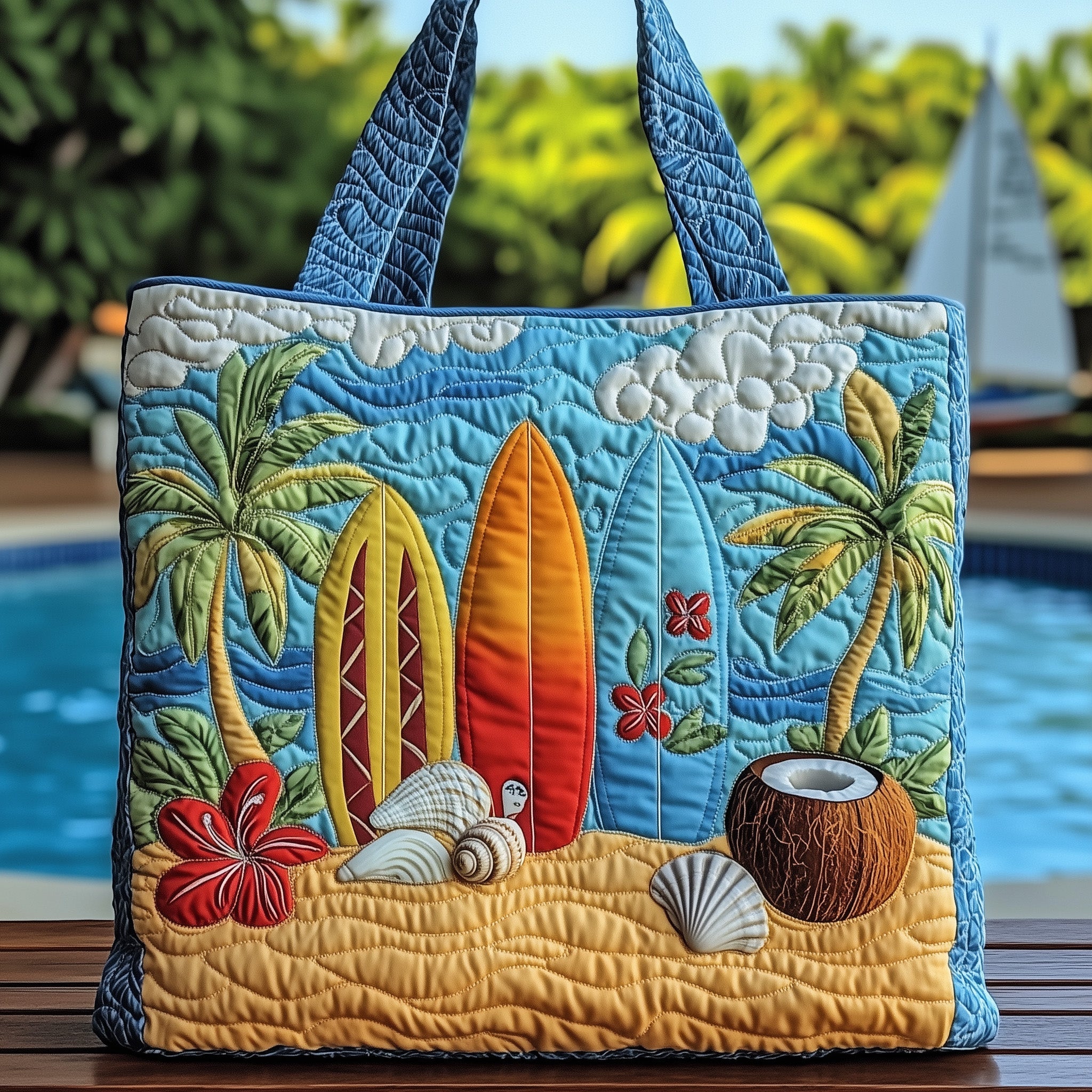 Tropical Beach Dreams Quilted Tote Bag GFTOHD7851