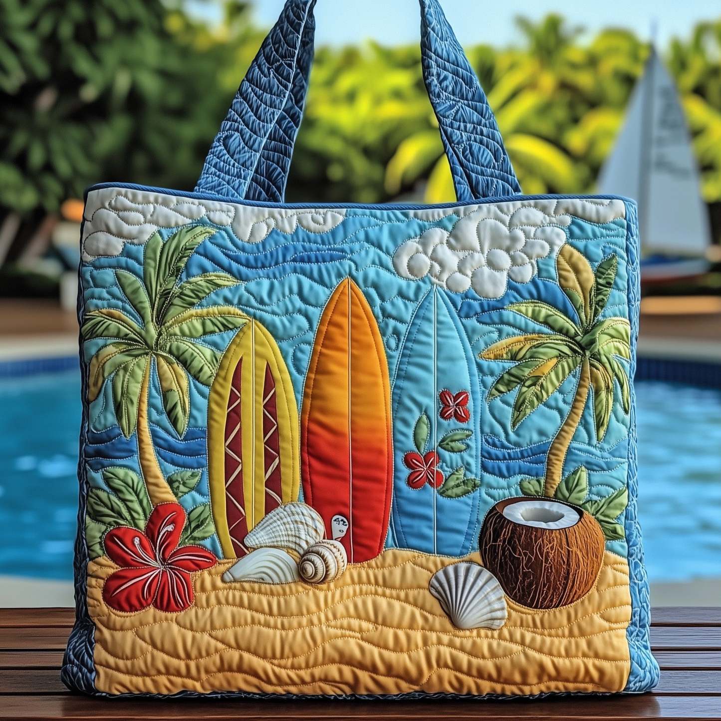 Tropical Beach Dreams Quilted Tote Bag GFTOHD7851