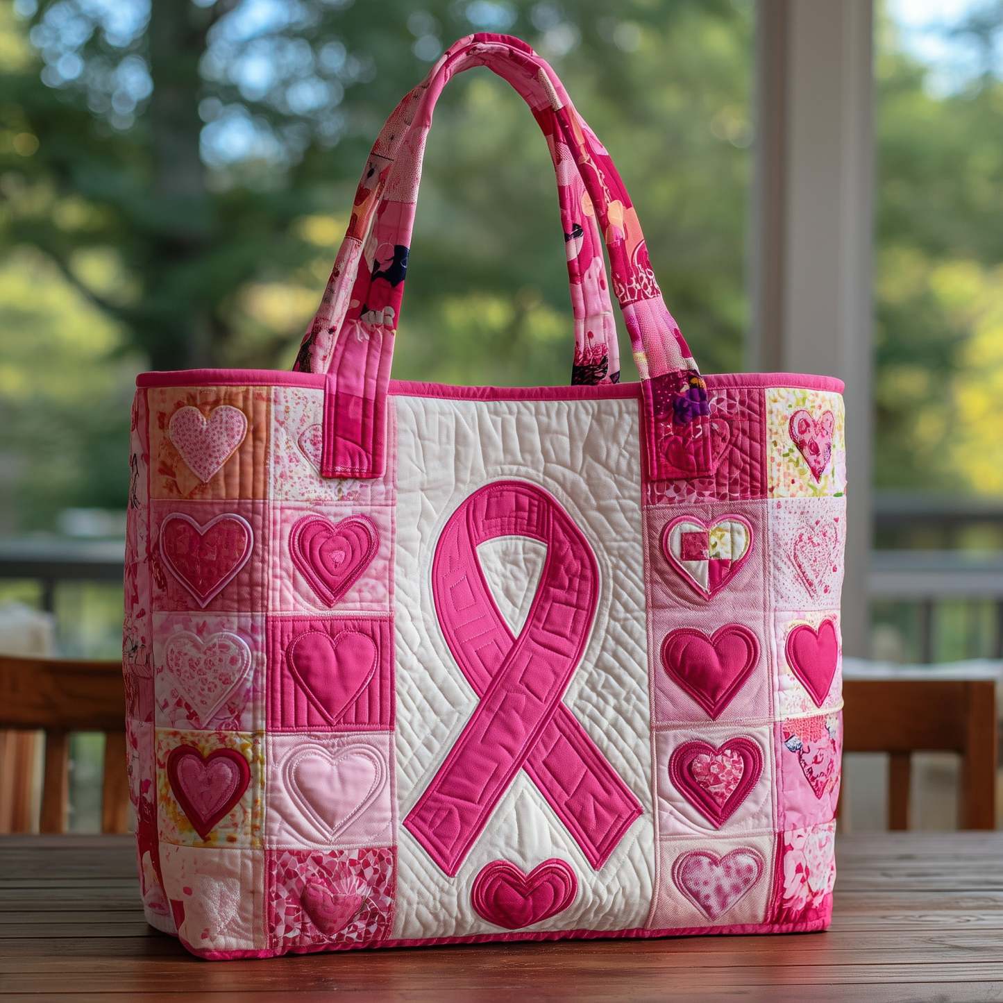 Breast Cancer Quilted Tote Bag GFTOHD8515