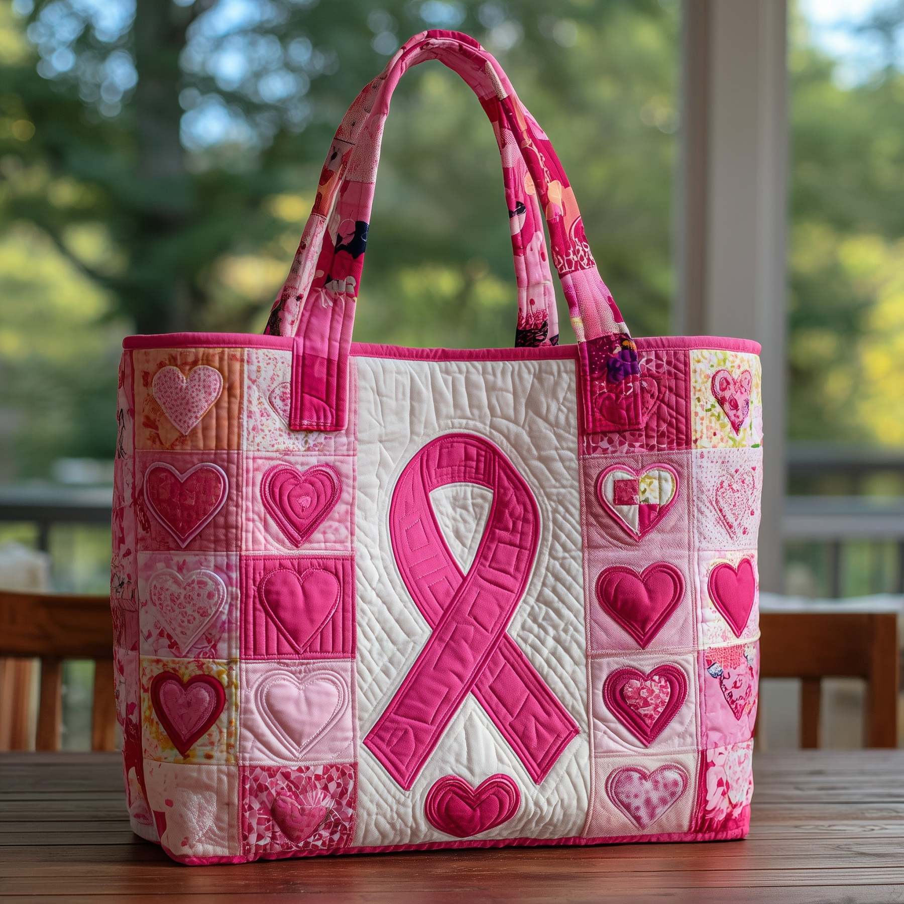 Breast Cancer Quilted Tote Bag GFTOHD8515