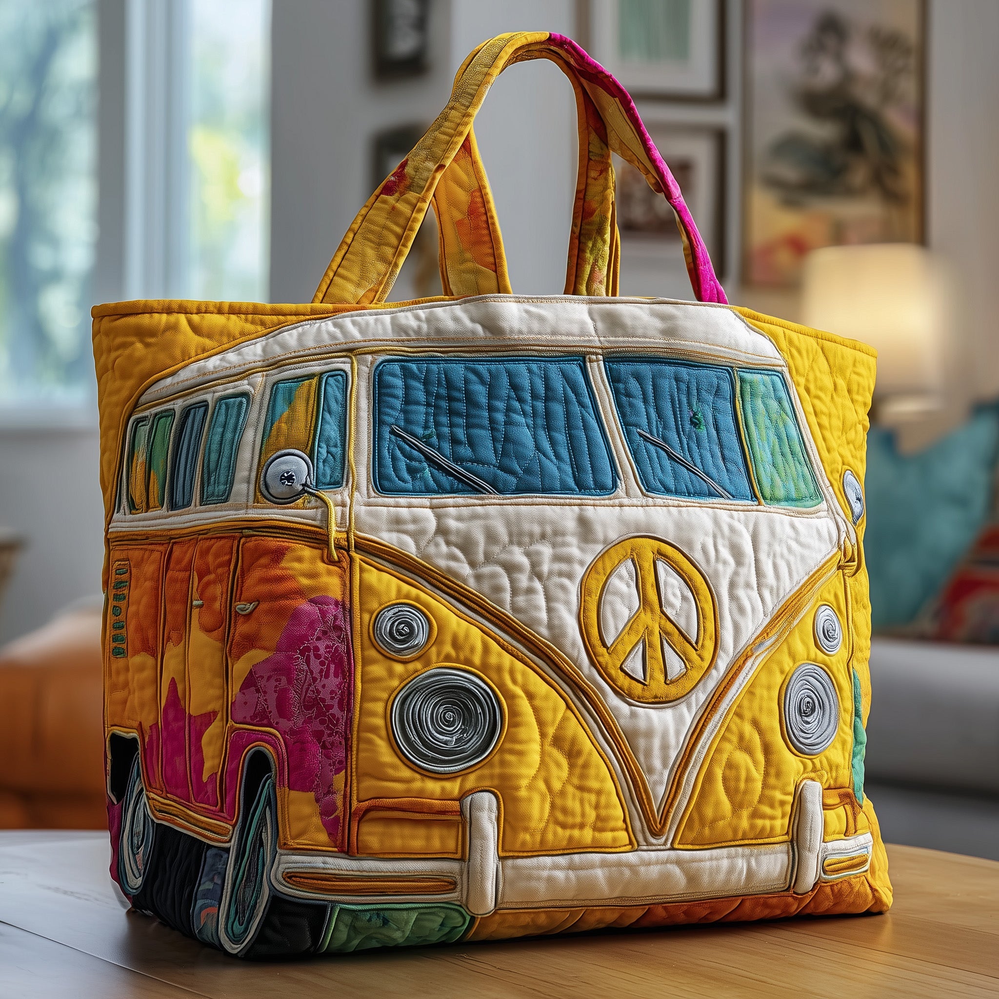 Hippie Ride Quilted Tote Bag GFTOTP9638
