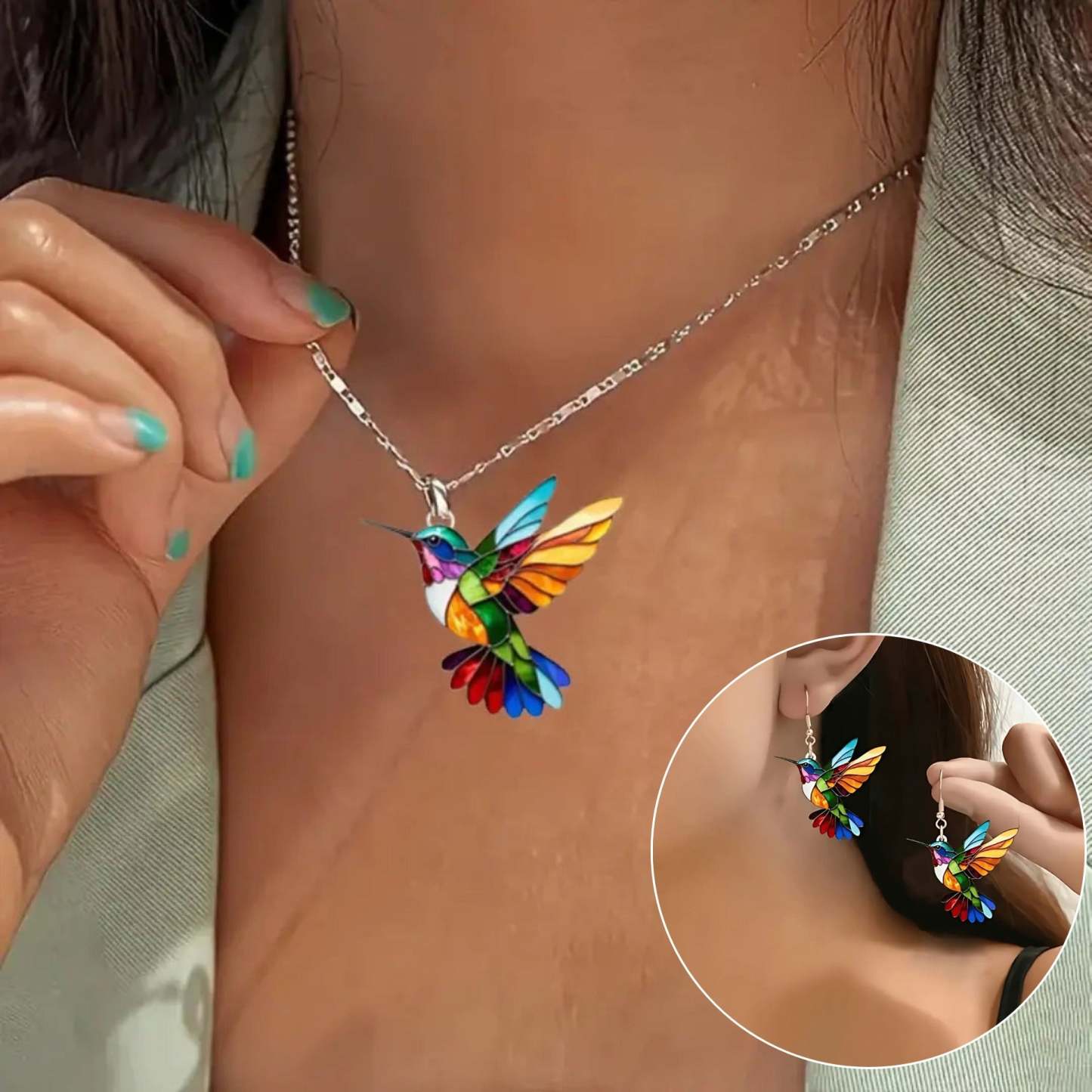 Beautiful Hummingbird Necklace with Bonus Earrings – Limited Time Offer