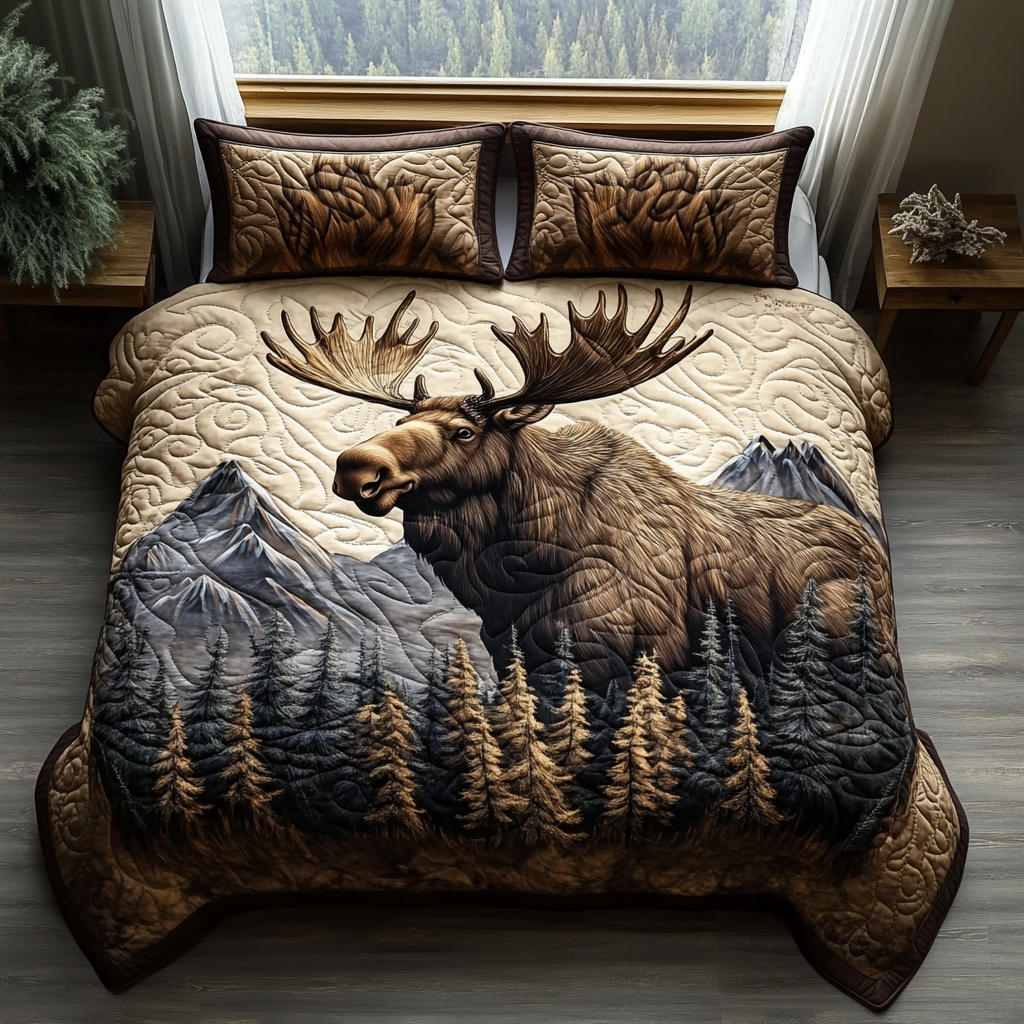 Forest Animals 3-Piece Quilted Bedding Set NCU0VT98