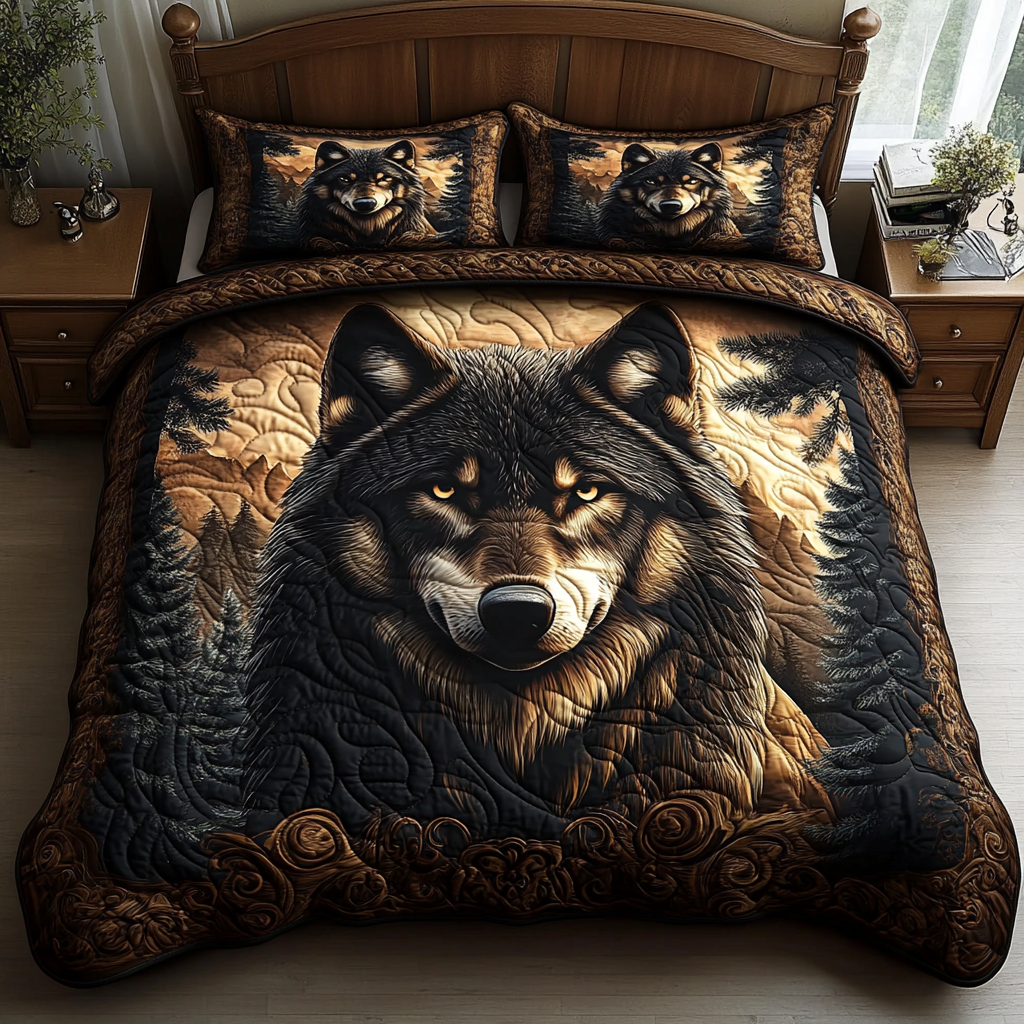 Forest Animals 3-Piece Quilted Bedding Set NCU0VT98