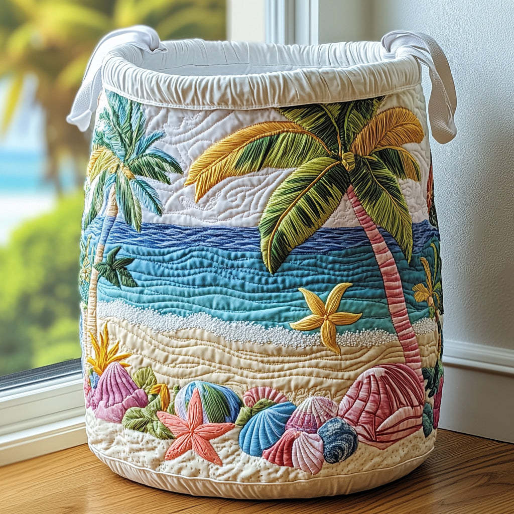Tropic Haven Quilted Laundry Basket NCU0QN021