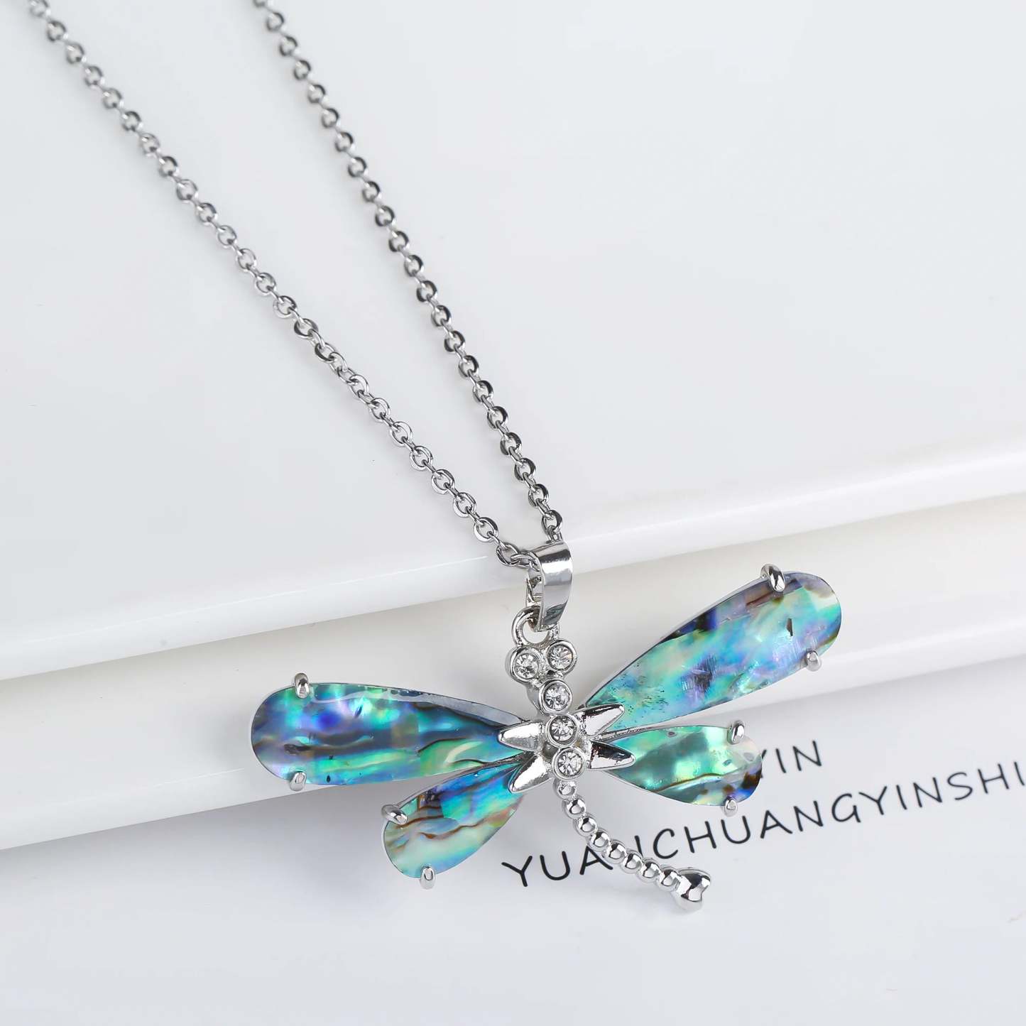 Natural Shell Butterfly Pendant Necklace