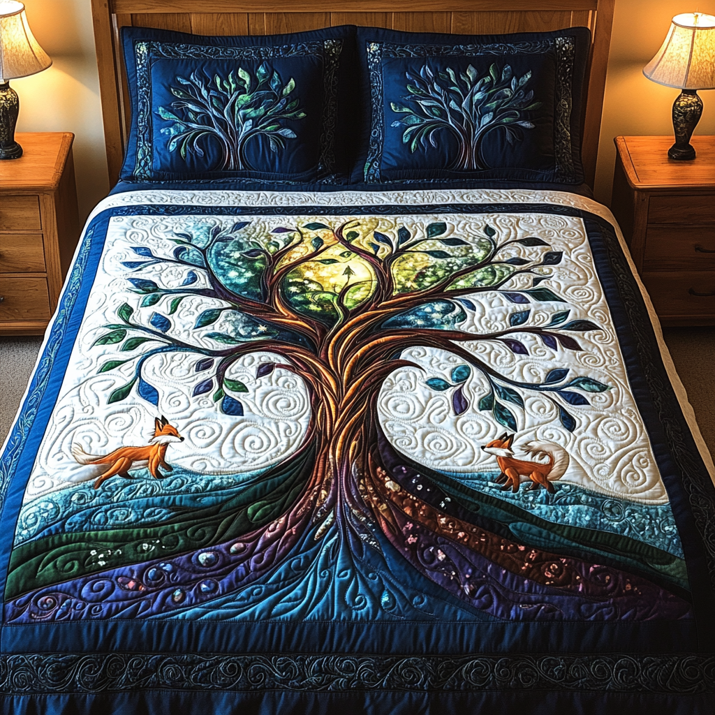 Tree Of Life 3-Piece Quilted Bedding Set NCU0VT71
