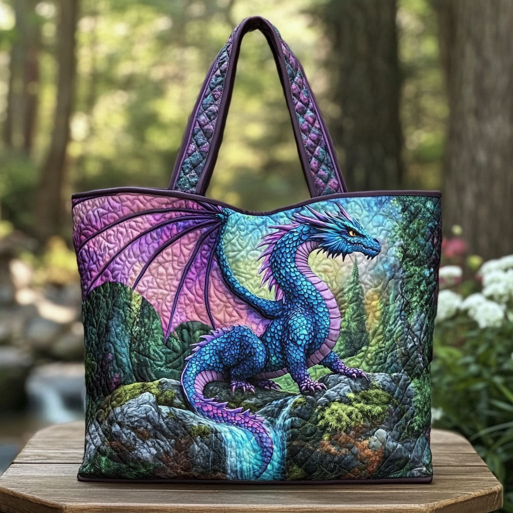 Dragon Quilted Tote Bag NCU0VT227