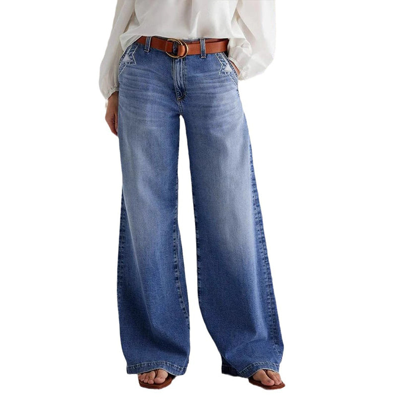Women's Vintage High-Waist Wide-Leg Jeans👖