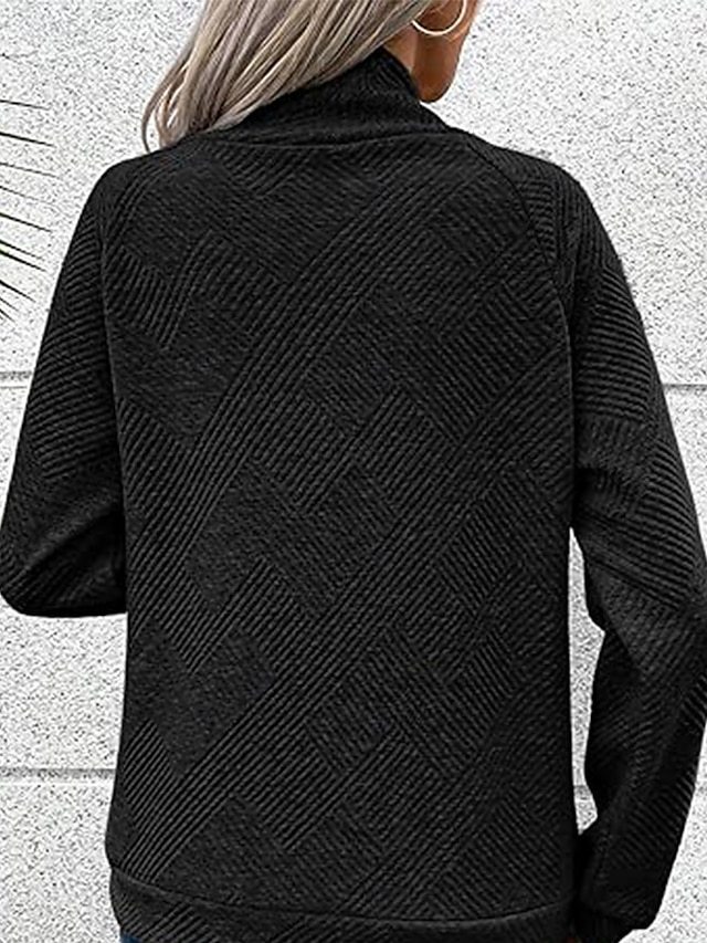 🎅 Christmas Preview Specials🎄Women's High Neck Special Button Designer Sweatshirt