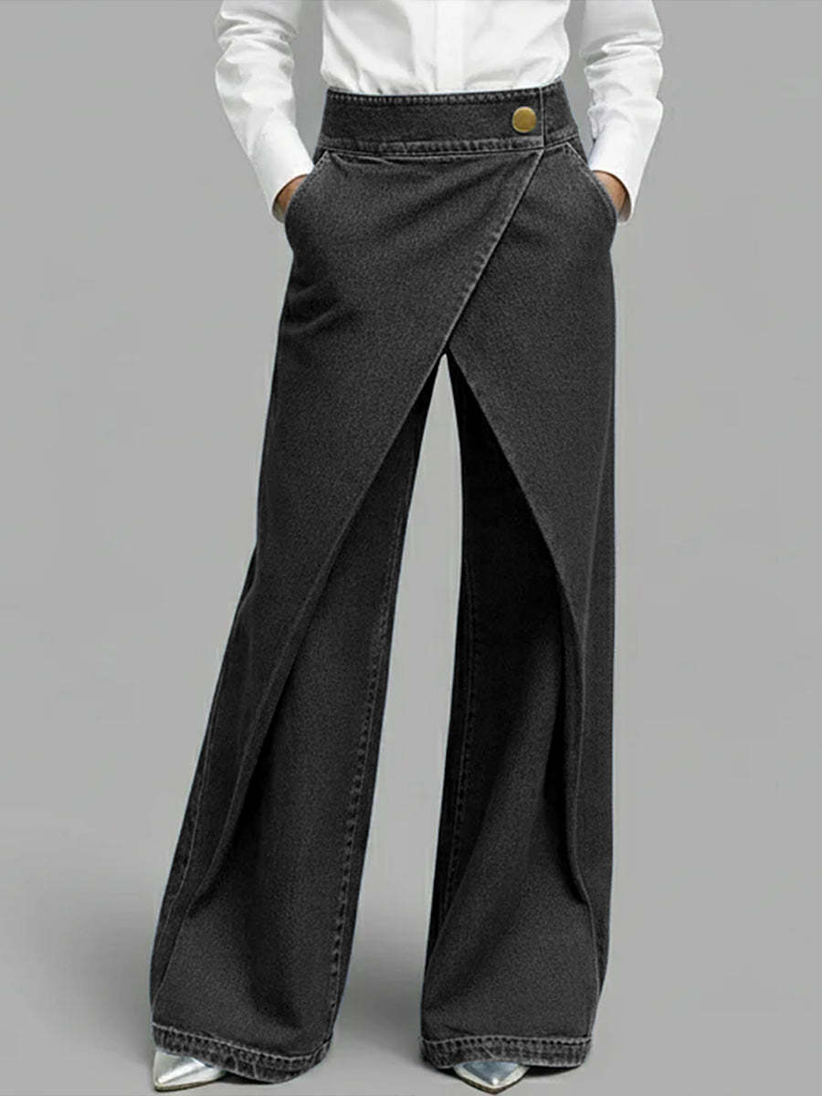 Women's High‑Waisted Relaxed Wide‑Leg Denim Jeans — Everyday Comfort