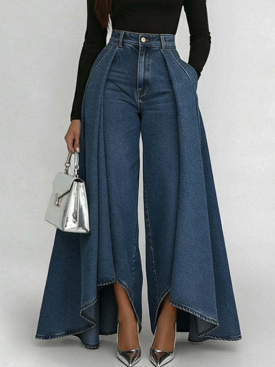 Women's High-Waisted Relaxed Wide-Leg Jeans – Effortless Everyday Comfort