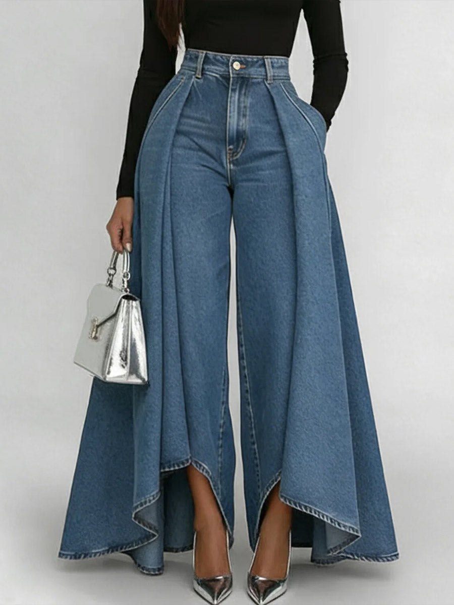 Women's High-Waisted Relaxed Wide-Leg Jeans – Effortless Everyday Comfort
