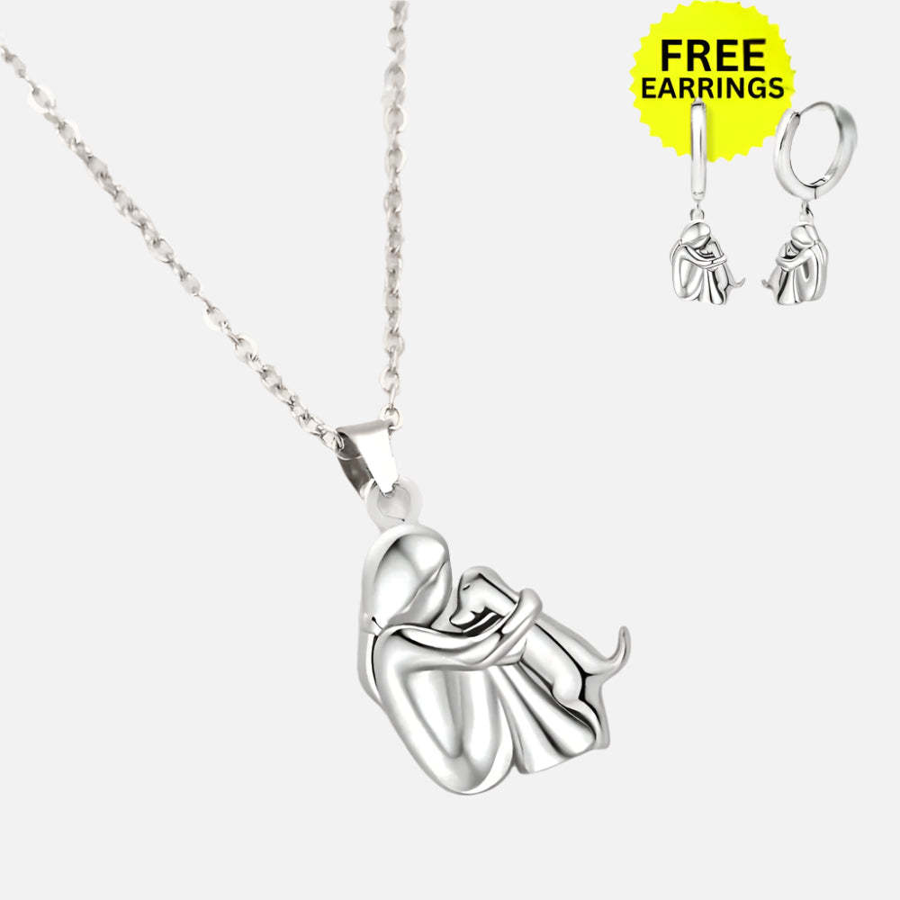 Hug Pendant Necklace with Bonus Earrings – Limited Time Offer