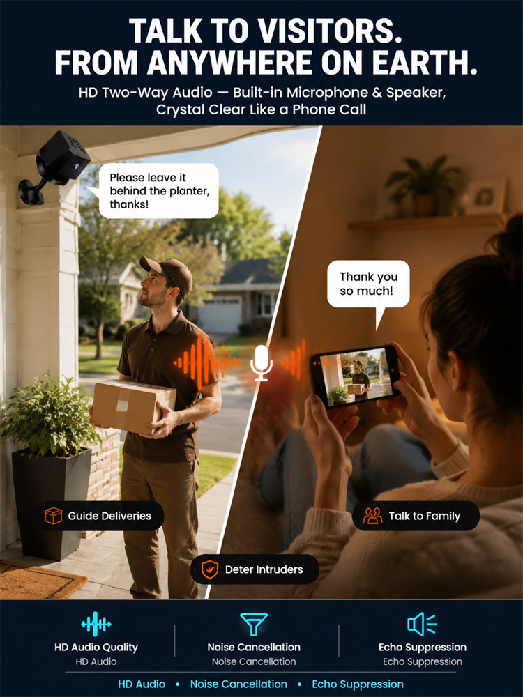 HD Smart Home Security Camera with Easy DIY Installation and Instant Phone Alerts
