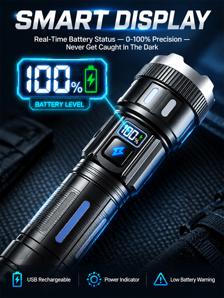 Pierces Through 1,000 Meters of Darkness Instantly! The Ultra-Beam Tactical Flashlight: Your Professional-Grade Lifeline in Critical Situations!