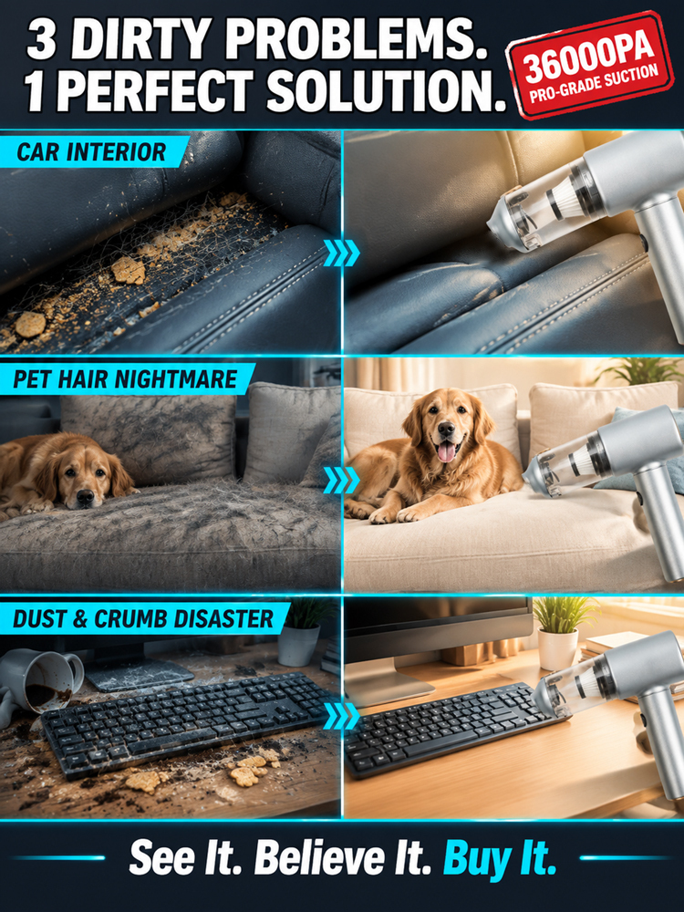 🌪️⚡ 36,000 Pa storm-force suction erases all dirt instantly!