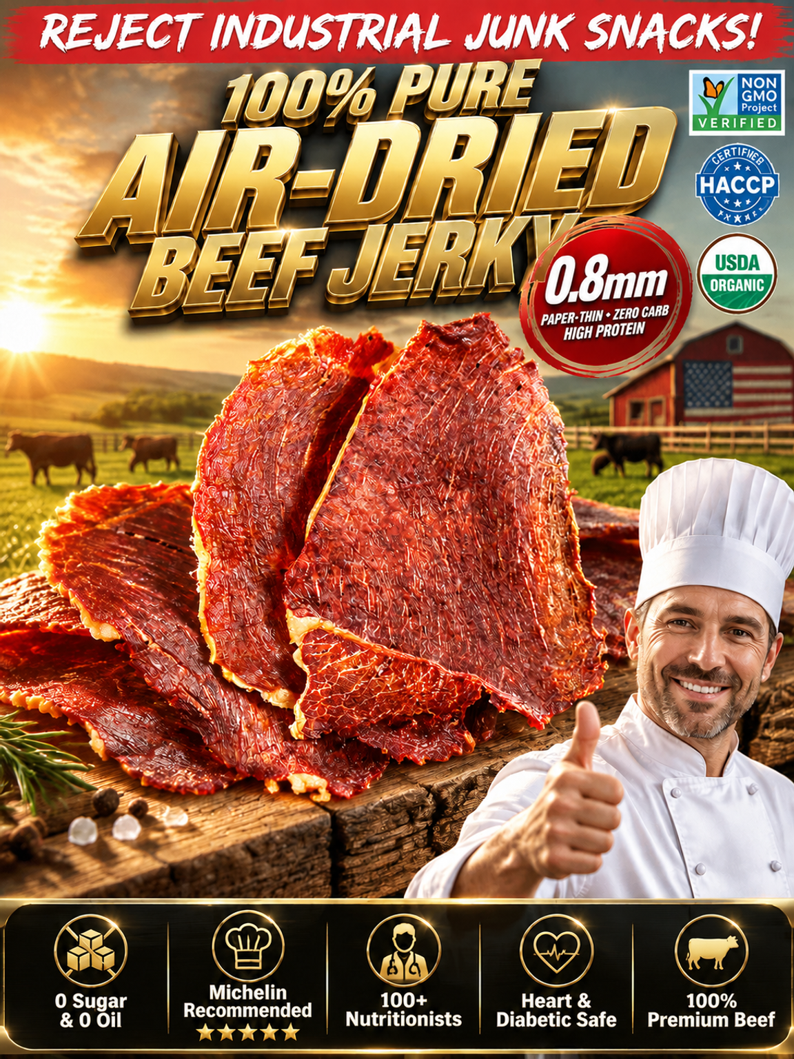 【 TODAY ONLY: Buy 1 Get 1 Free!】👉 Premium 100% Grass-Fed Crispy Beef Bites | 2-Ingredient High-Protein Snack
