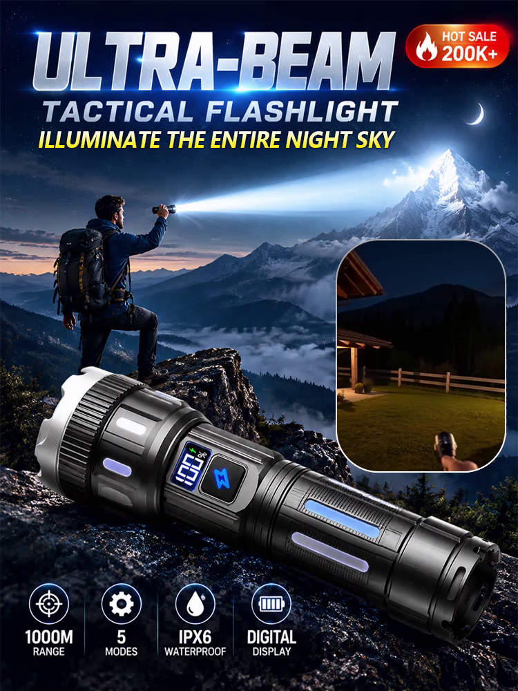 Pierces Through 1,000 Meters of Darkness Instantly! The Ultra-Beam Tactical Flashlight: Your Professional-Grade Lifeline in Critical Situations!