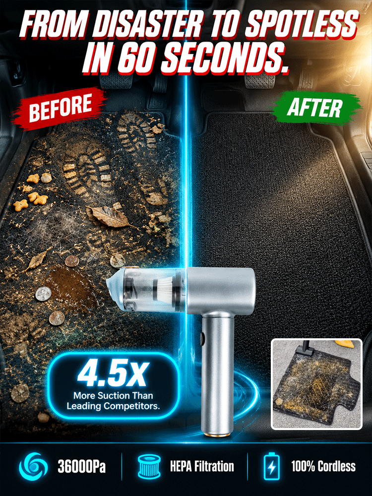 🌪️⚡ 36,000 Pa storm-force suction erases all dirt instantly!