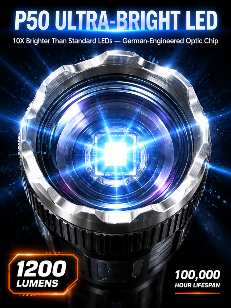 Pierces Through 1,000 Meters of Darkness Instantly! The Ultra-Beam Tactical Flashlight: Your Professional-Grade Lifeline in Critical Situations!