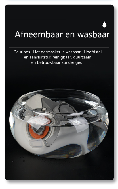Herbruikbaar gasmasker met bril | Beschermt tegen gifstoffen en stof - Adem vrij en veilig
