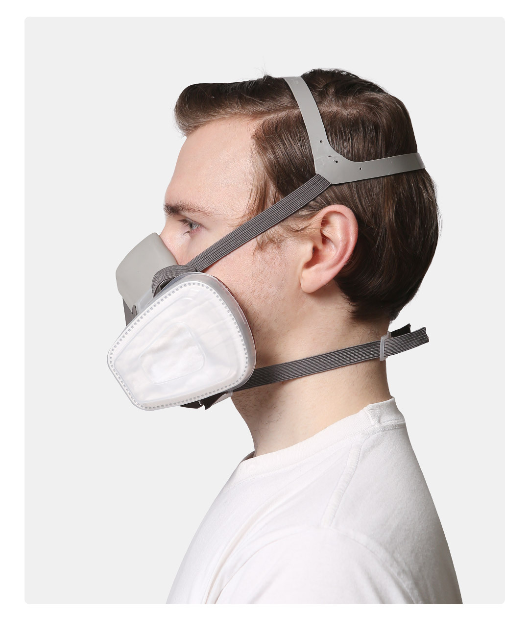 Återanvändbar Halvmask med Skyddsglasögon - Skydd mot Ångor, Kemikalier & Damm för Målning, Svetsning, Träarbete