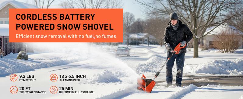 Voltask Cordless Snow Shovel 24V 13-Inch 4-Ah Battery Snow Blower with Directional Plate Adjustable Front Handle Quick Charger Included Voltask Cordless Snow Shovel 24V 13-Inch 4-Ah Battery Snow Blower with Directional Plate Adjustable Front Handle Quick Charger Included