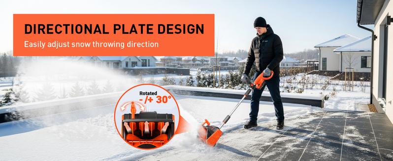 Voltask Cordless Snow Shovel 24V 13-Inch 4-Ah Battery Snow Blower with Directional Plate Adjustable Front Handle Quick Charger Included Voltask Cordless Snow Shovel 24V 13-Inch 4-Ah Battery Snow Blower with Directional Plate Adjustable Front Handle Quick Charger Included