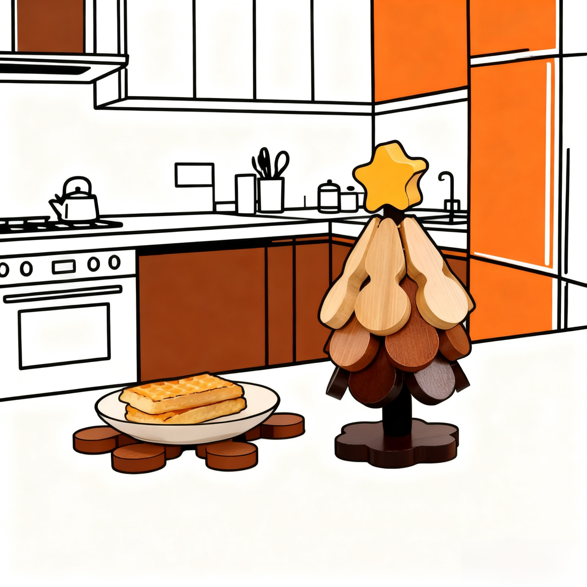 Heat-resistant dining mat on wooden table