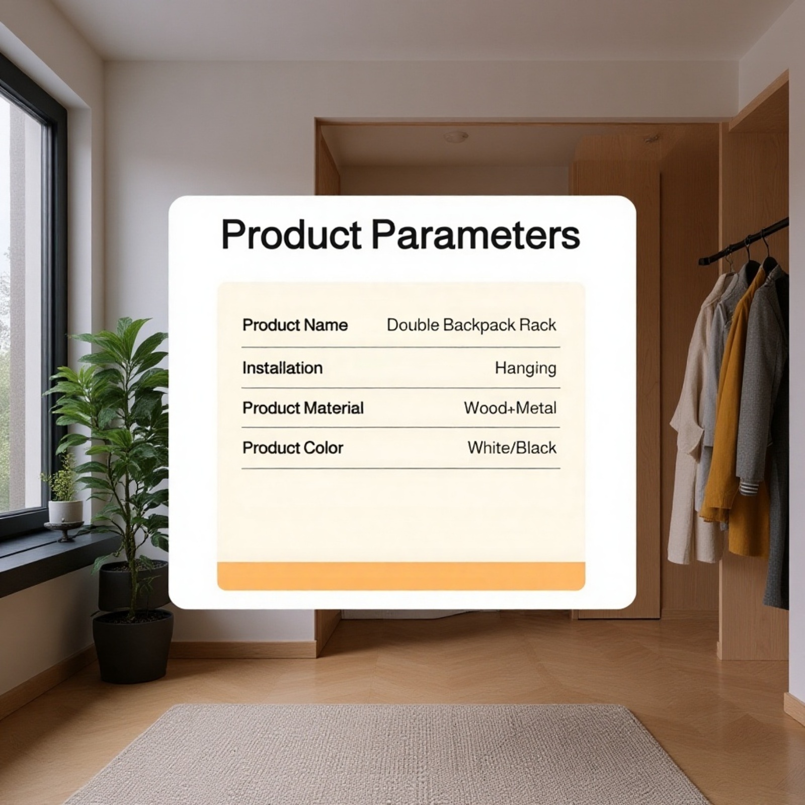 Backpack hanger rack for closet organization