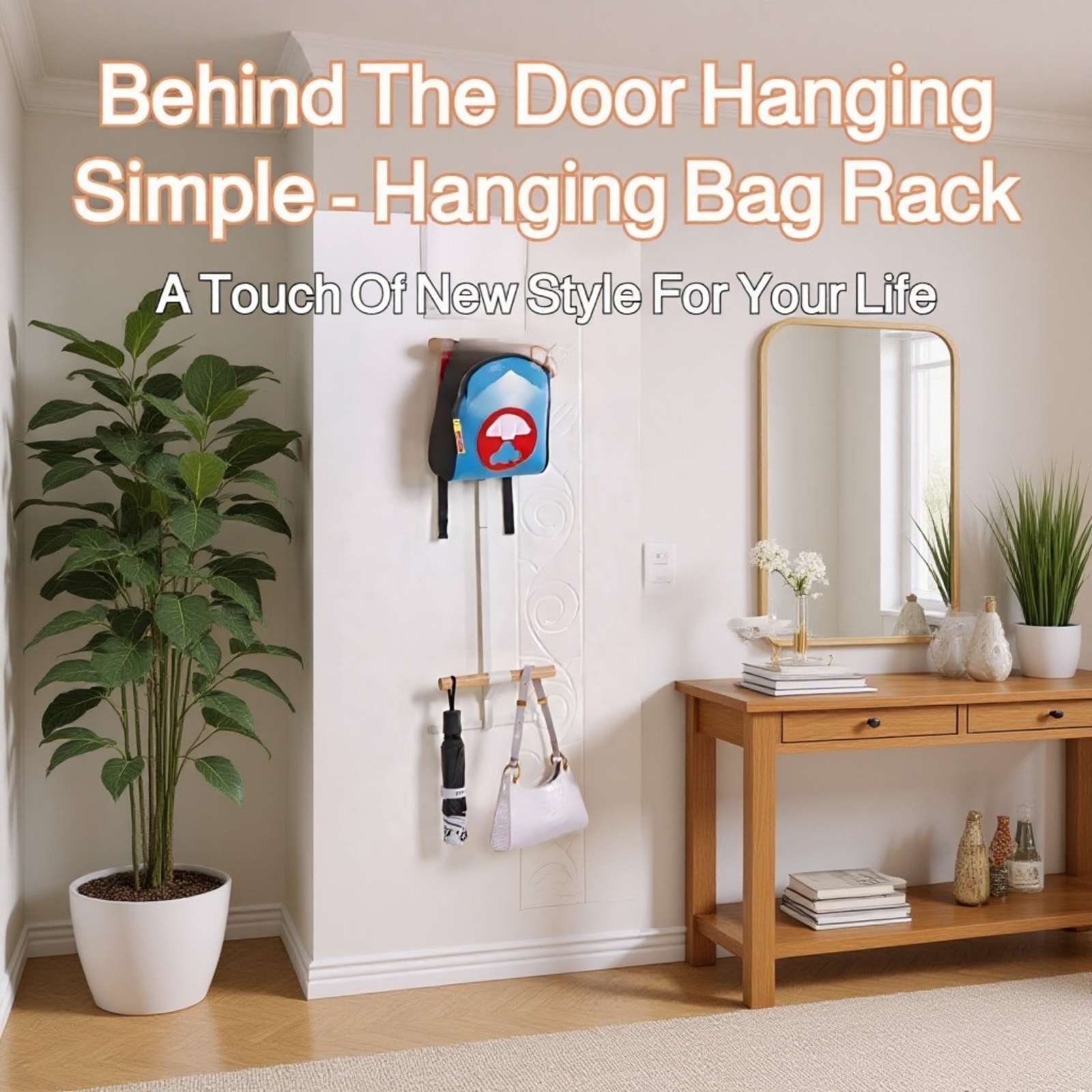  Door Back Double Shoulder Bag Hanger Rack