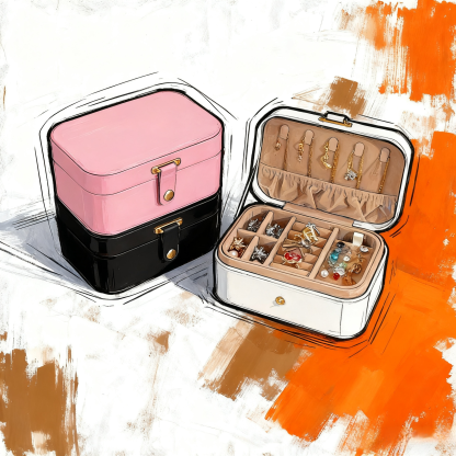 Portable Jewelry Storage Box for Necklaces, Earrings, and Rings