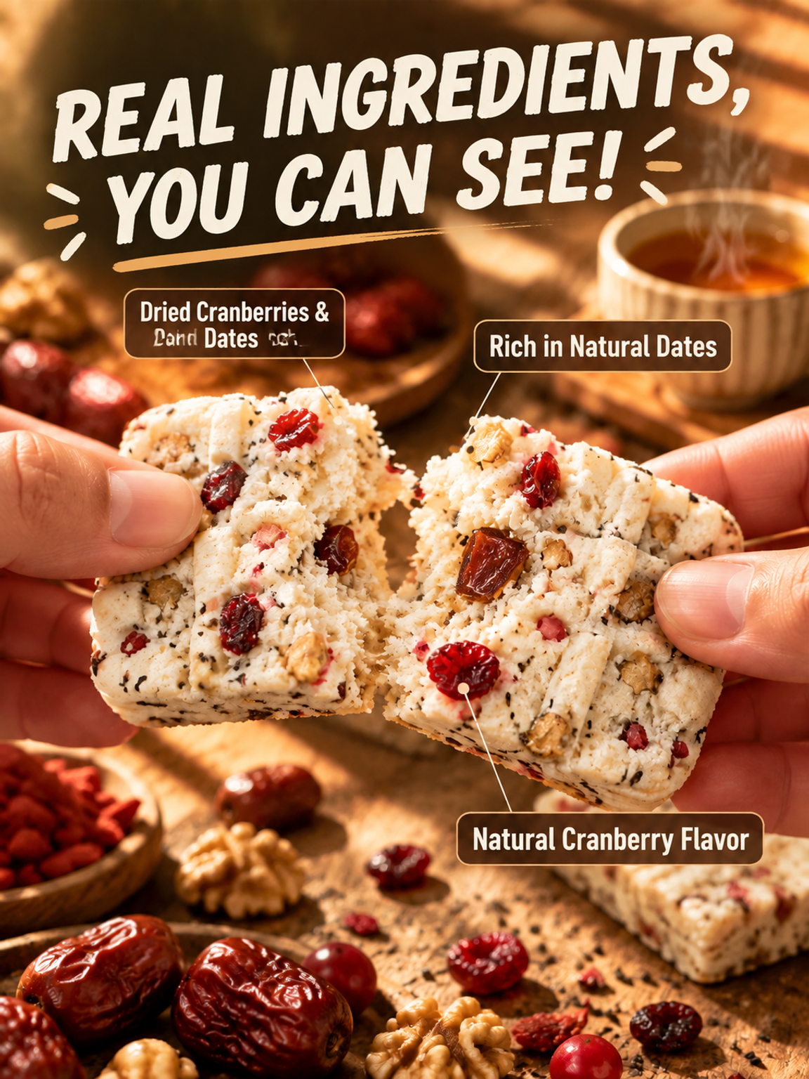 ✨ <Ancient Superfood Recipe> Handcrafted California Chinese Yam, Red Date & Cranberry Herbal Cake for Smooth Bloat-Free Digestion 🌿