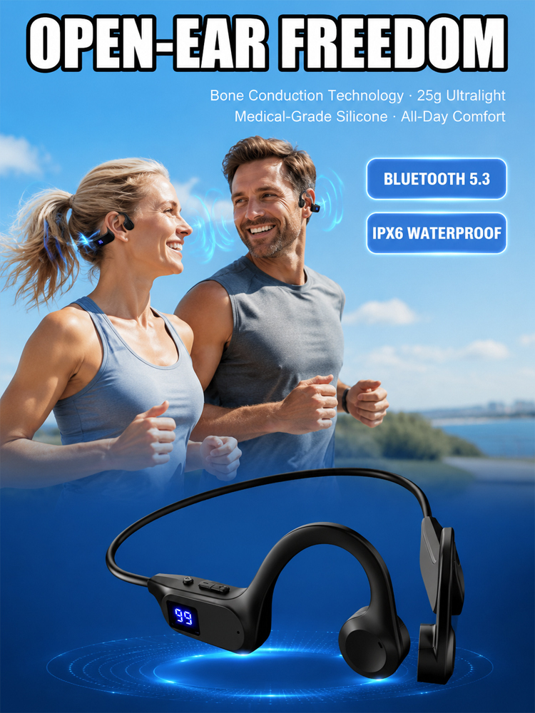 Pain-Free Bone Conduction Headphones 🎧 No Ear Buds! Medical-Grade Quality and Trusted by 100K+ Active Users.