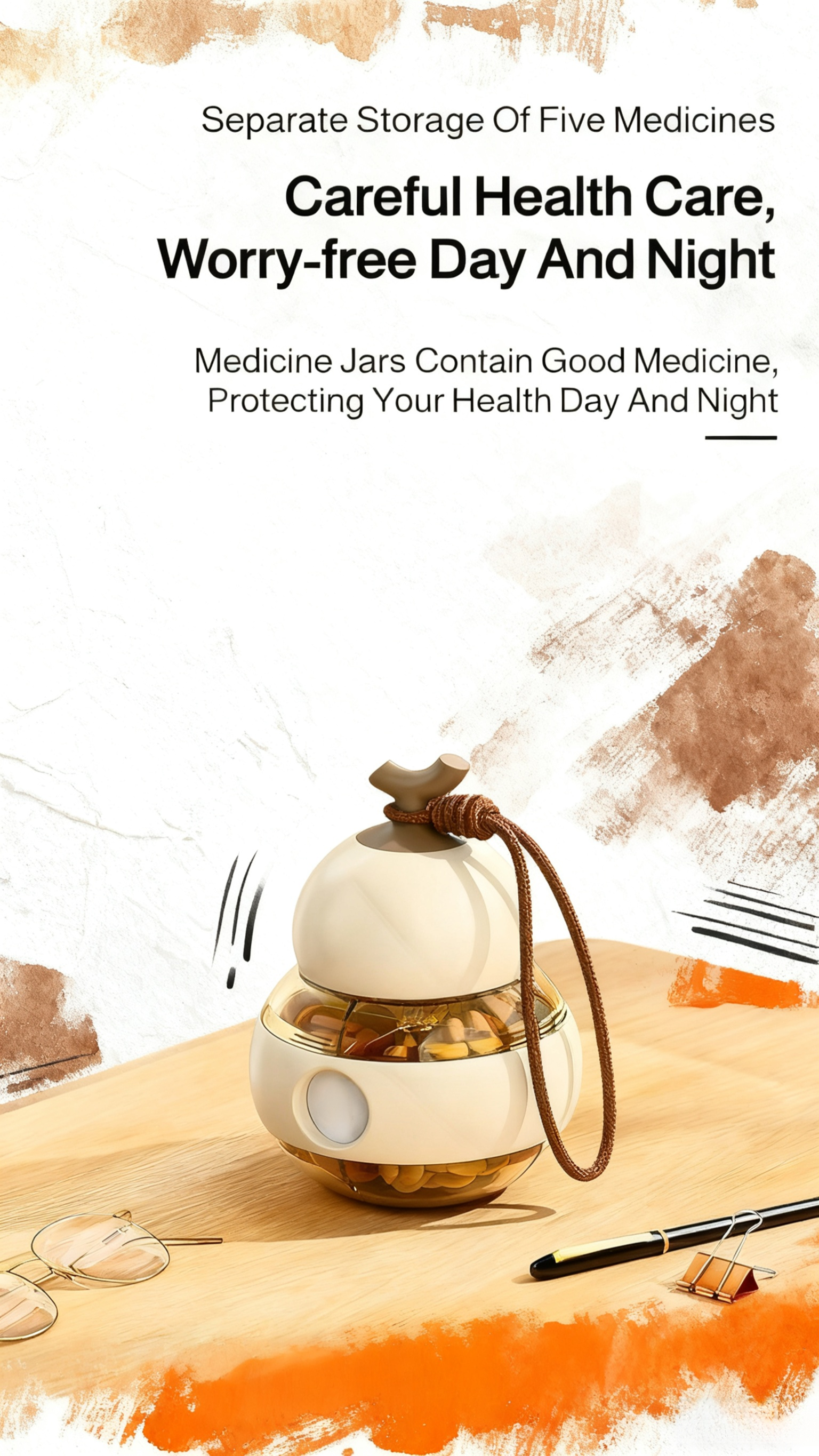 Double-layer pill box with snap closure