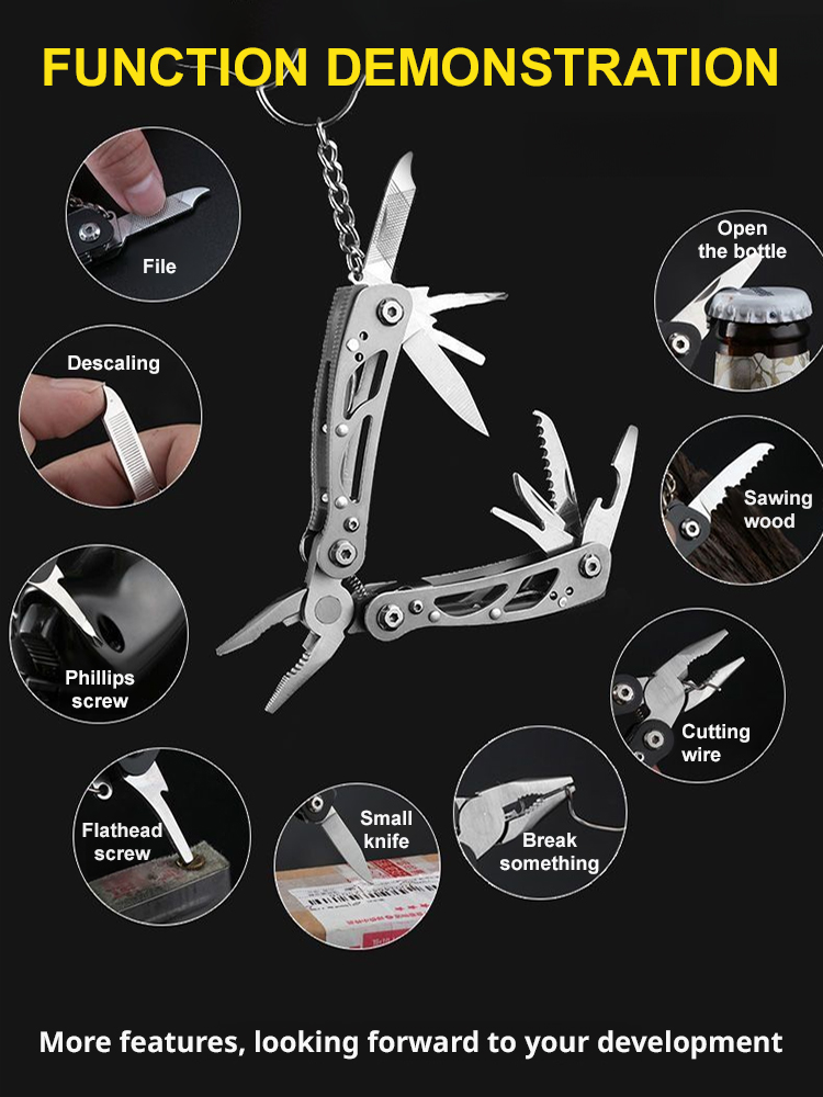 【Tired of fragile tools? 🛠️ 19-in-1 Tactical Multi-Tool forged from German Tungsten-Carbide steel, featuring 50% higherstructural density. Its professional-grade edge retention stays razor-sharp for years!】