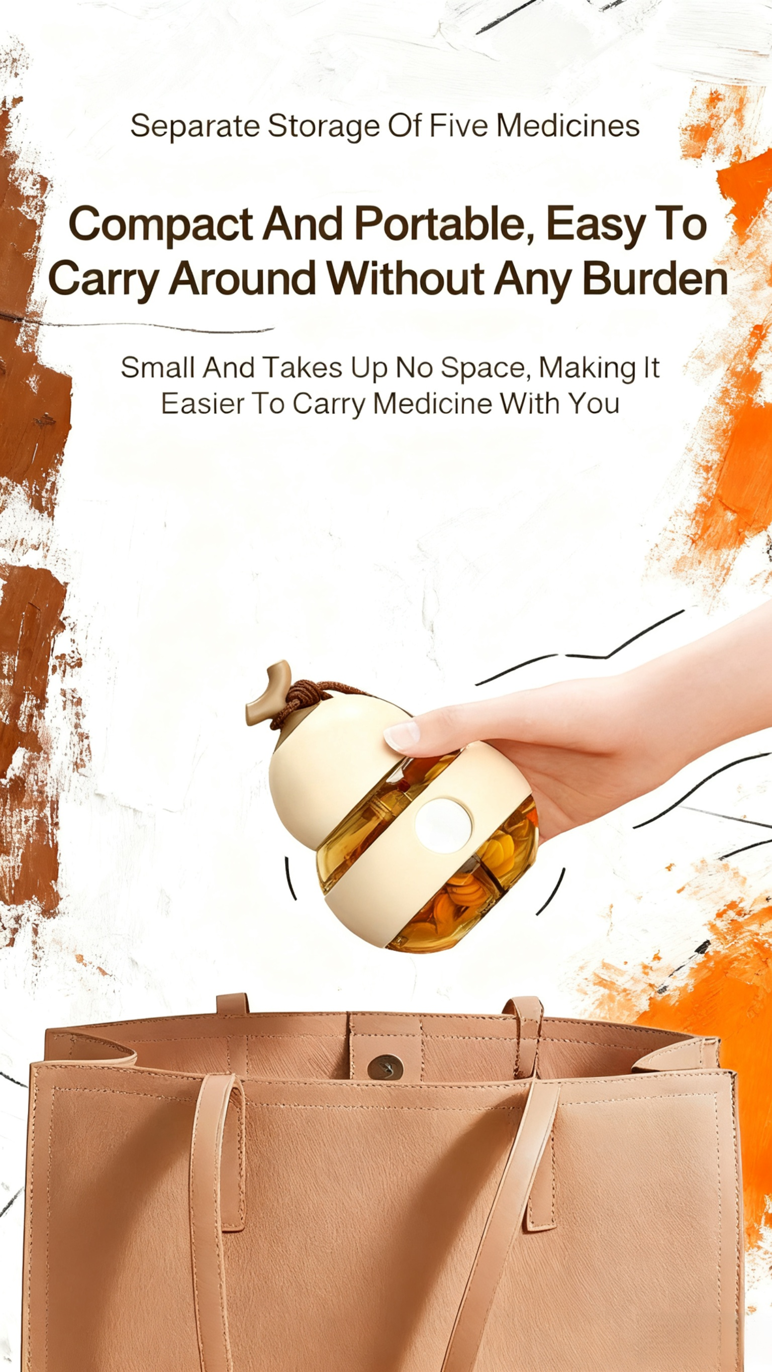 Stylish and portable pill box for medication