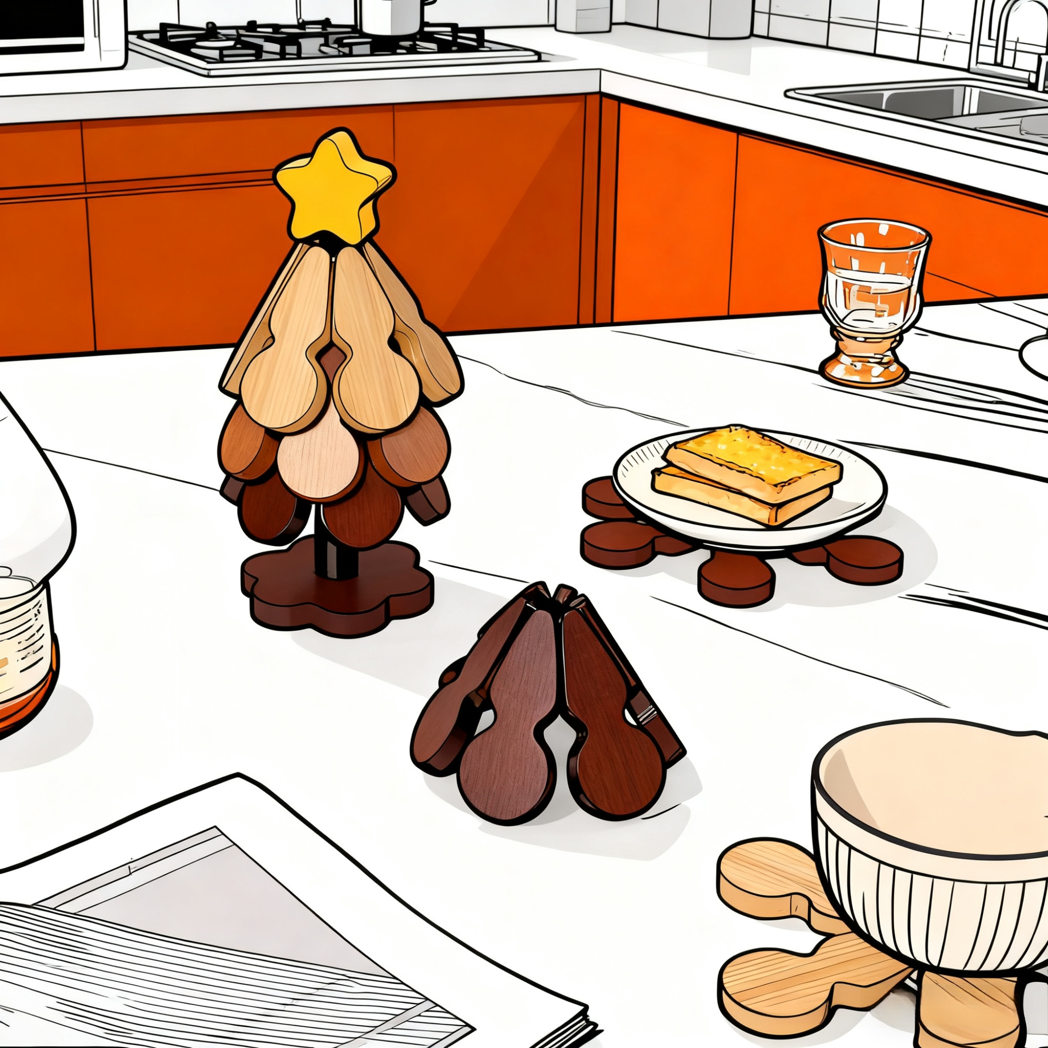 Modern heat-proof mat for family meals