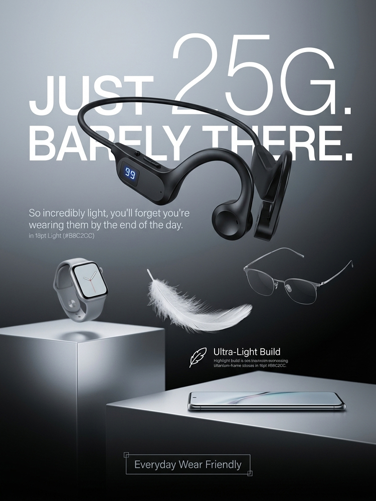 Pain-Free Bone Conduction Headphones 🎧 No Ear Buds! Medical-Grade Quality and Trusted by 100K+ Active Users.