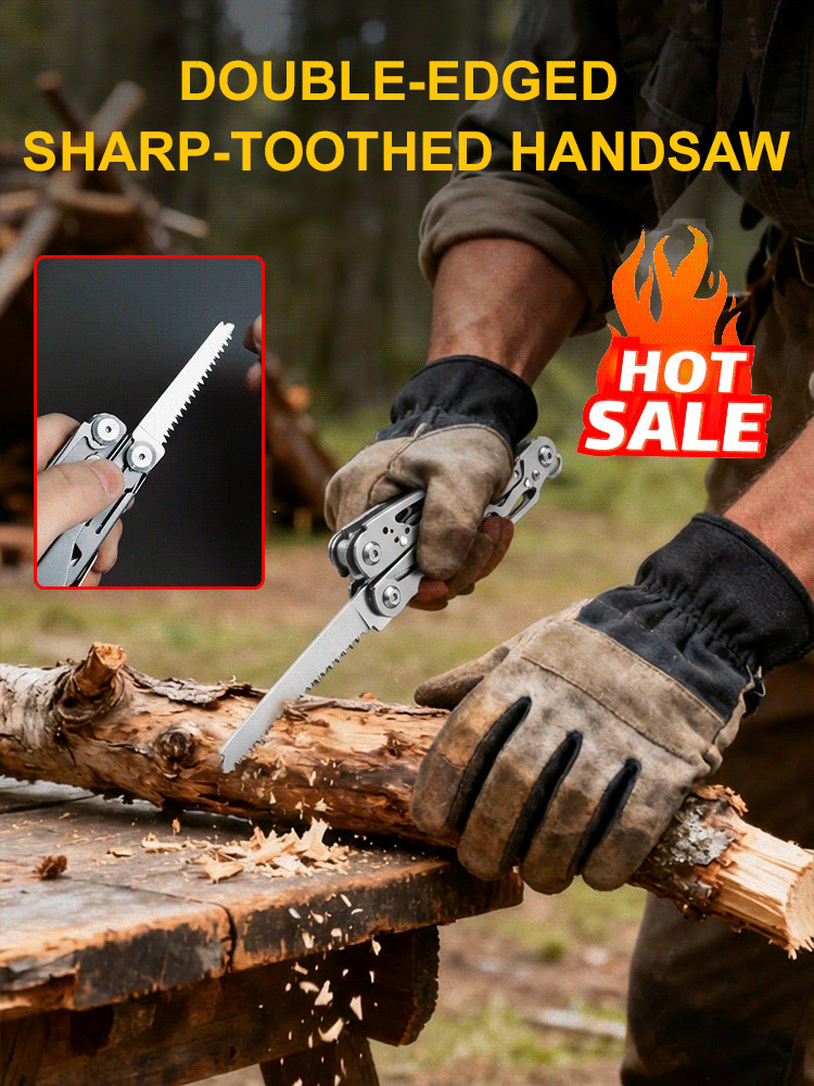 【Tired of fragile tools? 🛠️ 19-in-1 Tactical Multi-Tool forged from German Tungsten-Carbide steel, featuring 50% higherstructural density. Its professional-grade edge retention stays razor-sharp for years!】