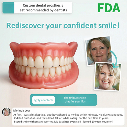 【🛑 Stop paying thousands fordental implants! Get a flawless Hollywood smile in just 1 second with a simple "snap". Crafted with patented F-class adaptive silicone—ZERO glue or adhesives required!】