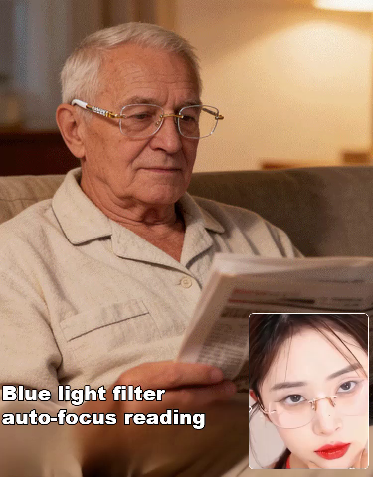 Stop Dizziness 👓 No-Exam German Auto-Focus Glasses: Perfect Reading and Outdoor Transitions ⚡