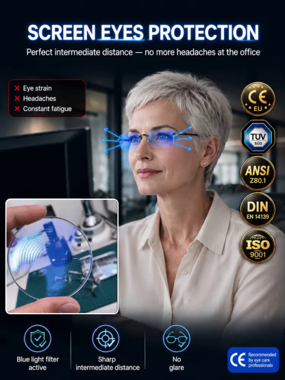 0.01s Auto-Focus Progressive Glasses +1.00~+7.00D Stepless for Reading & Driving
