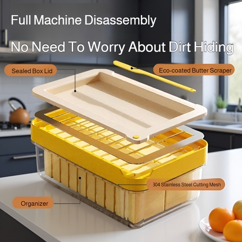 Butter Slicer & Storage Box with Built-in Cutter and Airtight Seal