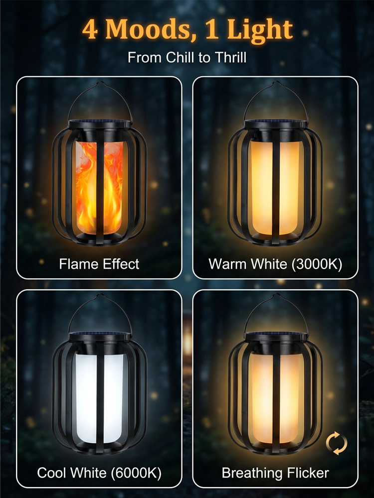 ✨【No Wiring or Tools Needed】3-in-1 Solar Flame Light | Ground, Hanging & Tripod Outdoor Lamp All-in-One✨