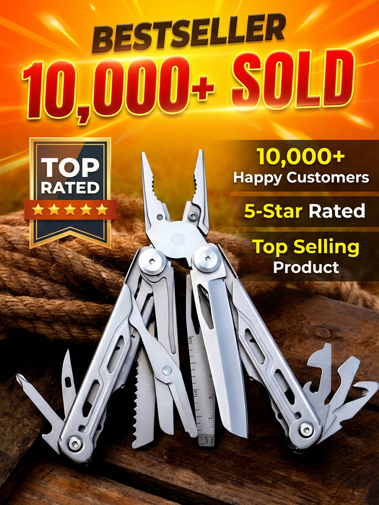 【Tired of fragile tools? 🛠️ 19-in-1 Tactical Multi-Tool forged from German Tungsten-Carbide steel, featuring 50% higherstructural density. Its professional-grade edge retention stays razor-sharp for years!】
